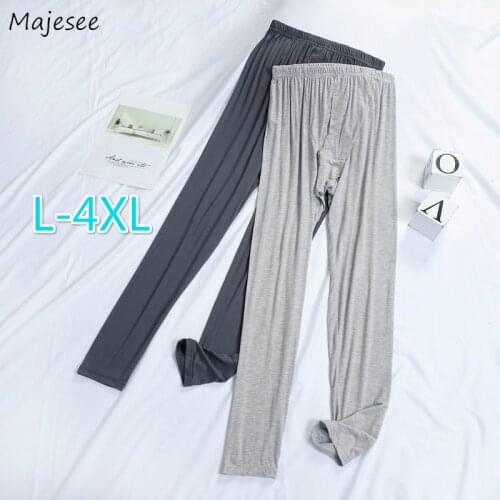 Men Thermal Underwear Bottoms Winter Modal Casual Underpants Simple Plus Size L-4XL Elastic Breathable Leisure Lounge Slim Male
