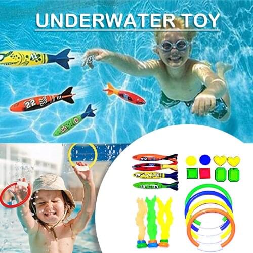 Diving Game Toys Set Swimming Pool Throwing Toy Dive Swim Rings Circle Underwater Kids Summer Gift Beach Pool Accessories