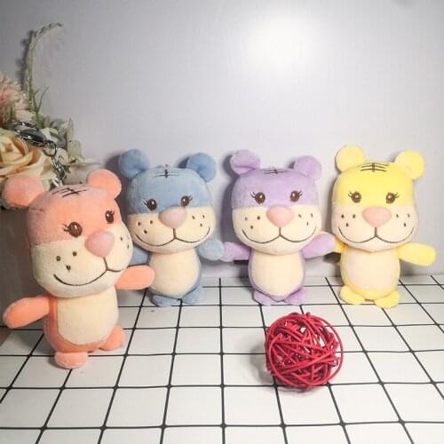New Cute creative Cartoons cute little tiger 15cm soft Plush Couples Pendant bag baby bed decoration Soothing doll wedding gift