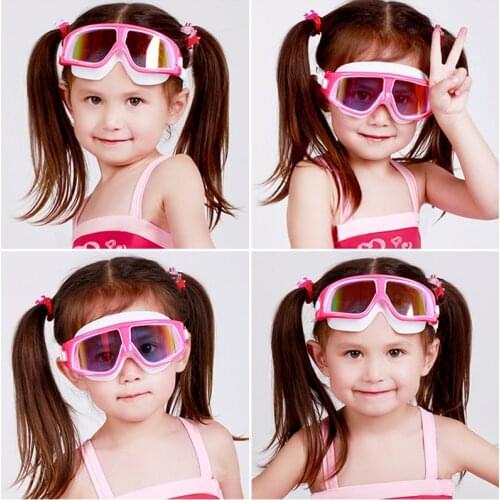 Swimming Goggles Comfortable Silicone Large Frame Adjustable Swim Glasses Children Anti-Fog UV Waterproof Swimming Eyewear