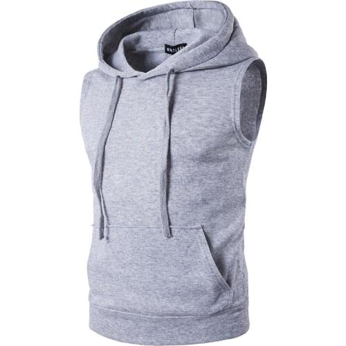 Solid Color Hooded Sweatshirts Men 2020 Brand New Sleeveless Mens Hoodies Casual Hoodie Vest Hip Hop Men Hoodie Sweatshirt Vest
