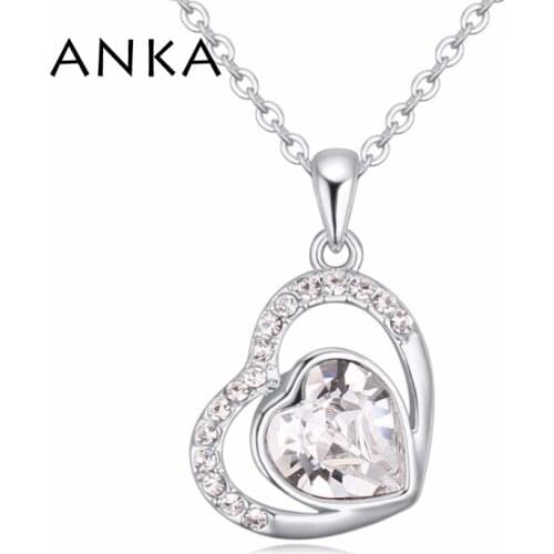 ANKA Christmas gift heart shape crystal pendant necklaces for women fashion jewelry Main Stone Crystals from Austria #116358