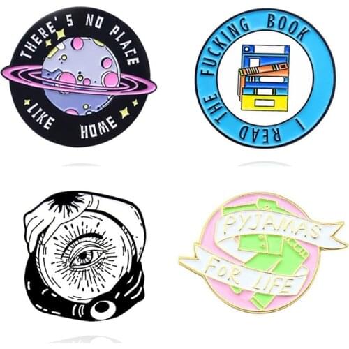 Planet Enamel Badges Lapel Pins Womens Anime Brooches For Backpack Gothic Mini Brooch Decorative Badges Hijab Pins For Clothes