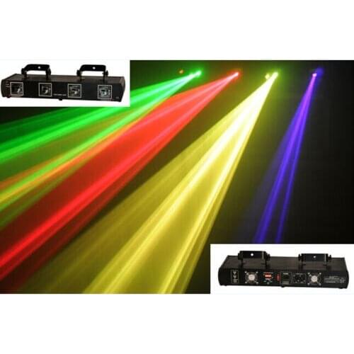 Quad Aperture DMX RGYP Laser Lighting Projector ProSound and Stage Lighting Show Lasers for DJs and Clubs