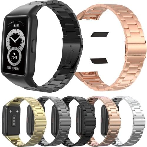 Stainless Steel Wrist Strap For Huawei Band 6 Smart Wristband Bracelet Replacement Watch Band For Huawei Honor Band 6