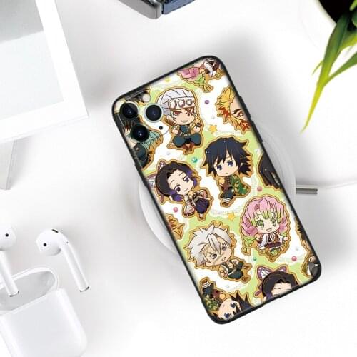 Demon Slayer manga fanart aesthetic silicone Phone Case FOR iPhone Se 6 6s 7 8 Plus X Xr Xs 11 12 Mini Pro Max Glass Cover Shell
