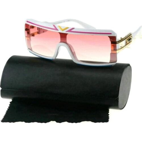 Zowensyh High quality Brand Designer Retro Goggles Clear Gradient Lens Black Sun Glasses Oversize 4024 women UV400 Sunglasses