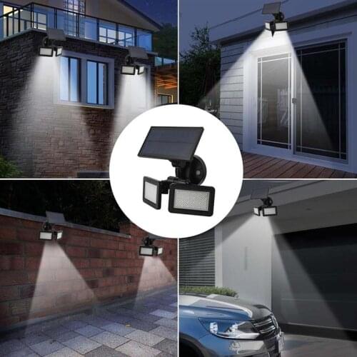 Solar Lamps Waterproof Dual Head 48LED Solar Wall Sensor Light Outdoor Garden Decoration Garage Security Light Wall Lamp