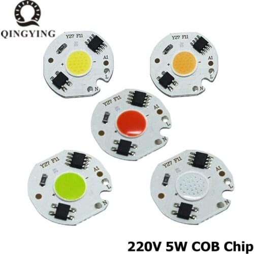 10pcs 5W 220V LED 5 watt AC220v Cold White Warm White COB Led Lamp Light Smart IC Driver For DIY LED Spotlight Floodlight