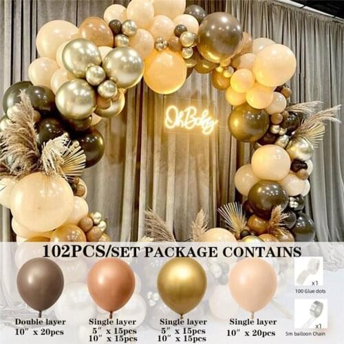 First Birthday Balloon Decoration White Chrome Gold Balloon Garland Arch Kit Wedding Anniversary Party Backdrop Diy