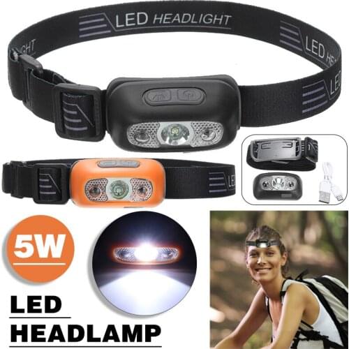USB Rechargeable LED Headlamp High Bright Waterproof Fishing Headlight USB Rechargeable Camping Head lamp Fishing headlight