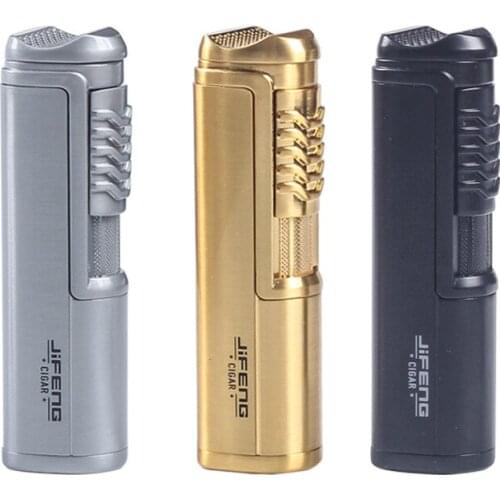Windproof Gas Jet Lighter Butane Turbo Torch Lighter For Cigar Cigarette Fire Lighter Inflated Gadget 2 in 1For Man