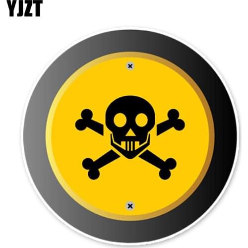 YJZT 12.9*12.9CM Warning Sign Skull Accessories Car Stickers Bumper Car Window C30-0703