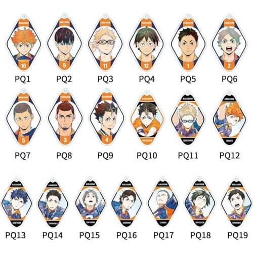 Anime Volleyball Boy Keychain Cartoon Haikyuu Kageyama Hinata Kenma Kozume Acrylic Keyring Decor Bag Pendant Collection