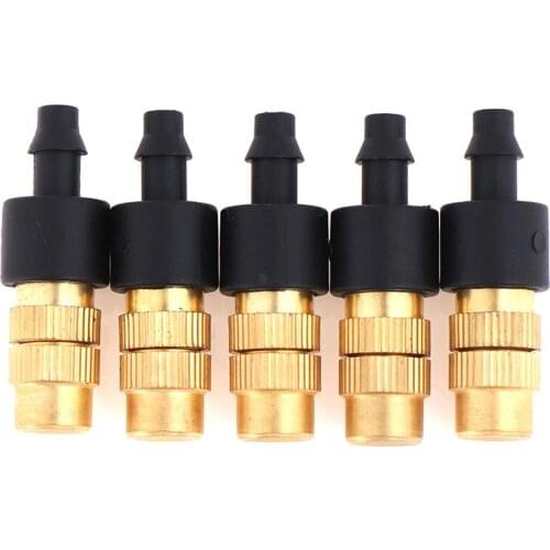 10 Pcs Copper Misting Fog Cooling Nozzles Atomizing Sprayers For 4/7mm Hose Garden Irrigation Agricultural Atomizing Sprinklers