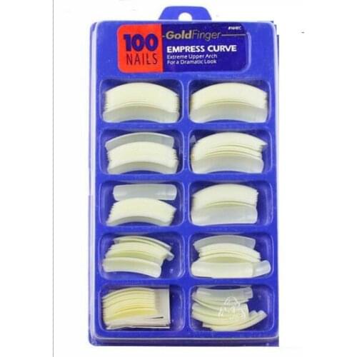 100 Natural Salon False Nail Art Design Tips French Acrylic UV Salon Design