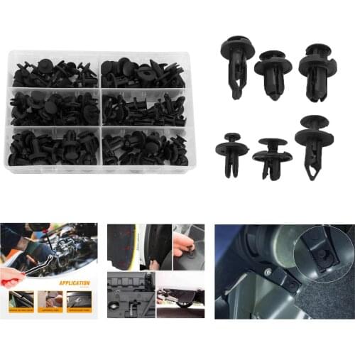 120pcs Car Push Retainer Clips Plastic Rivets Kit with 6 Most Popular Parts Sizes Auto Screw Clips for Toyota GM Ford Honda