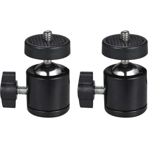 2pcs 360 Degree Rotating Swivel Mini Tripod Ball Head w/1/4" Screw Thread Base Mount for DLSR Camera Camcorder LED Light Bracket
