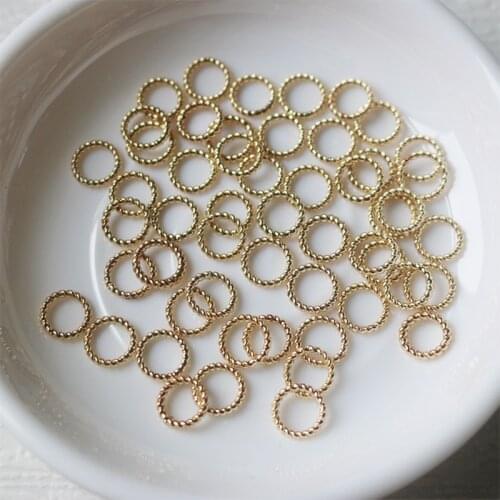 Copper Vacuum plating gold twist round circle spacer connector gold color Beads for making jewelry accessories 6-8mm 20pcs