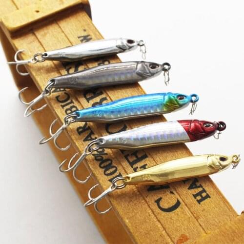 5PCS Metal VIB Pencil Lure 7g 10g 15g 20g Balancer Spoon Spinner Painting Fishing Lure Hard Bait Fishing Tackle Treble Hook