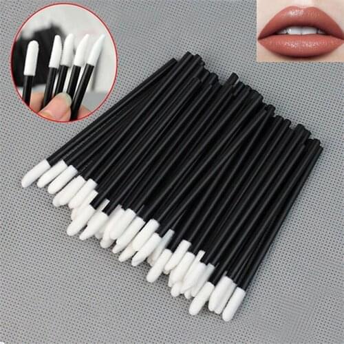 50pcs Disposable Make Up Lip Brush Lipstick Gloss Wands Applicator Makeups Lip Brushes Portable Extension Cosmetic Beauty Tool