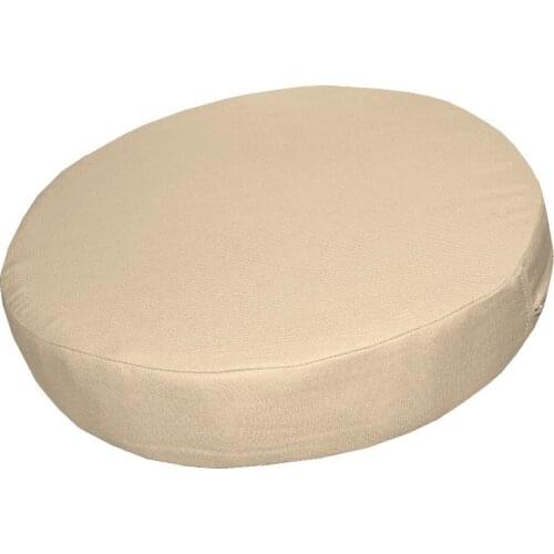 Aa282a Ivory High quality A grade 100% Cotton Canvas 3D Round Seat cover Cushion cover Pillow case (Only sell cover)
