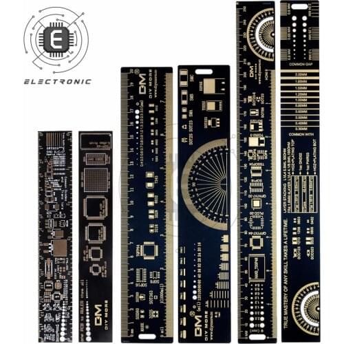 Aideepen 3 Type 15cm 20cm 25cm PCB Ruler Multi-functional Measuring Tool Resistor Capacitor Chip IC SMD Diode Transistor