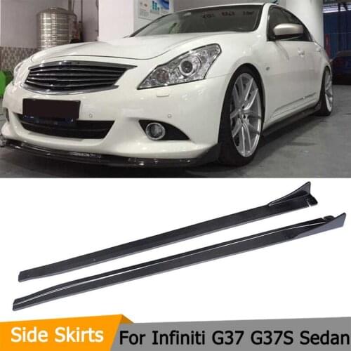 Carbon Fiber Side Skirts For Infiniti G37 G37S 4-Door Sport Sedan Side Bumper Extension Lip Aprons Sticker Body Kit 2009-2013