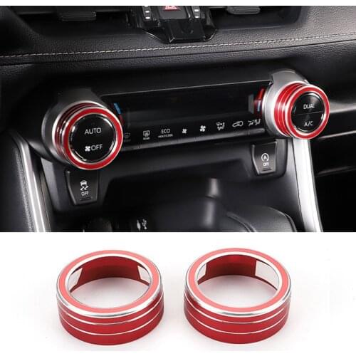 For Toyota RAV4 RAV 4 2019 2020 2021 XA50 Car Air Condition Switch Knob Ring Cover Interior Decoration Car-Styling Accessories