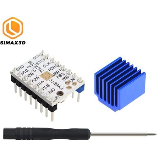 TMC2208 Stepper Motor Driver V1.2 Stepper Driver Module Carrier+Heatsink with Screwdriver for 3D Printer Controller Mother Board