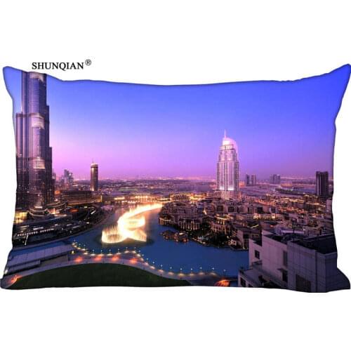 Dubai Rectangle Pillow Cover Size 45x35cm (one side) Print Custom Zipper Polyester Cotton Pillowcase