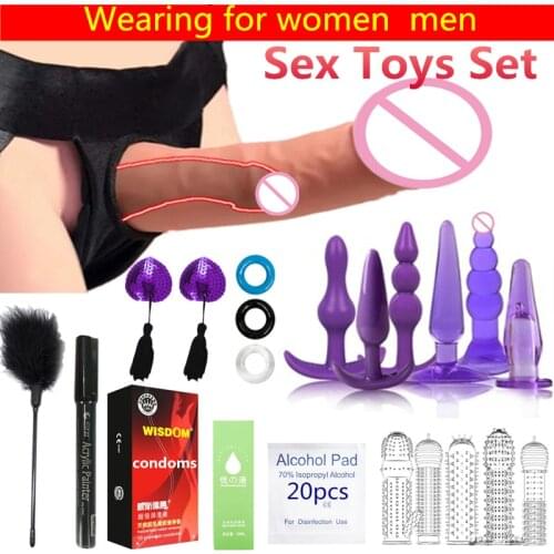 Wearing Dildo penis Strap On for women men gay Anal Strapon Realistic Adults Sex Vibrator Vibrating Female Masturbation