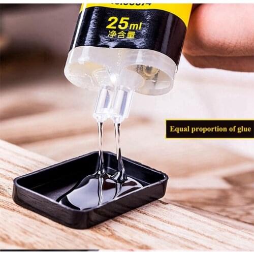 5PCS/LOT Deli 53574# 25ml epoxy resin AB glue super liquid glue self-mix for glass metal rubber waterproof strong adhesive