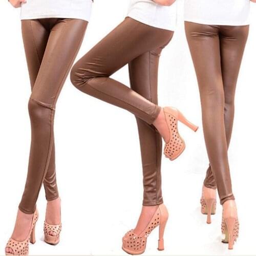 Faux Leather Leggings For Women Lady Hot Sale Leggins Pants New Sexy Fashion Wholesale 2021 New