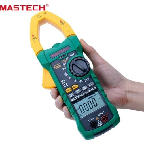 MASTECH MS2115B Digital clamp meter TRMS AC/DC 1000A current voltage 6000 Counts NCV USB clamp meter mulitimeter tester