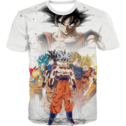 2021 Casual 3D T Shirt Men Summer Top super son goku Funny T-Shirts anime vegeta Fashion Tshirt Summer cartoon print Tops