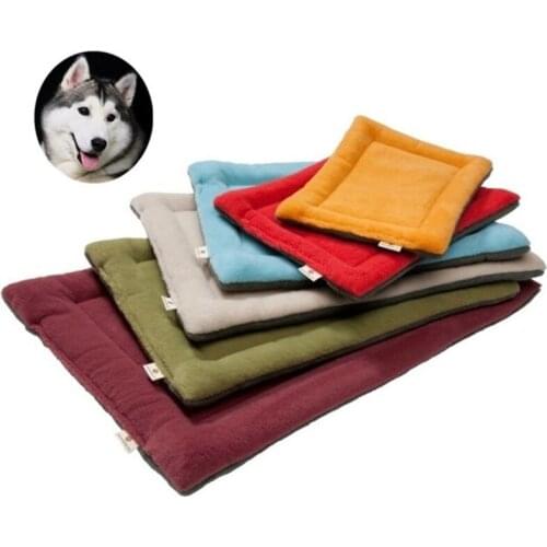 Soft Dog Bed Mat Pet Cushion House for Cats Warm Dog Blanket Solid Fleece Lounger Bed for Small Medium Large Dogs Pet Products
