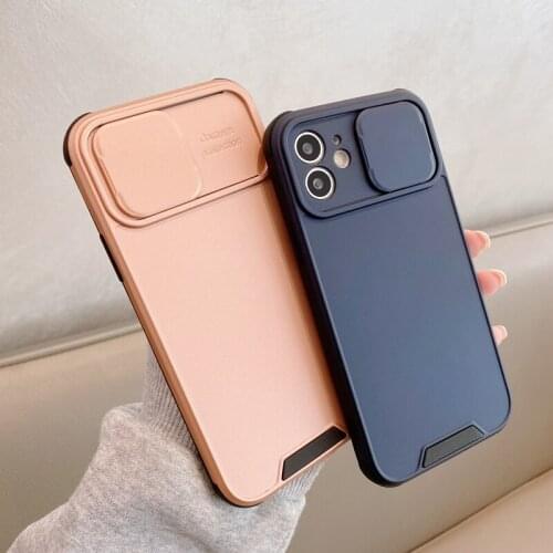 SUYACS Camera Protection Sliding Phone Case For iPhone 13 12 11 Pro Max 7 8 6 Plus X XR XS Max Coque Soft IMD Back Cover Gift