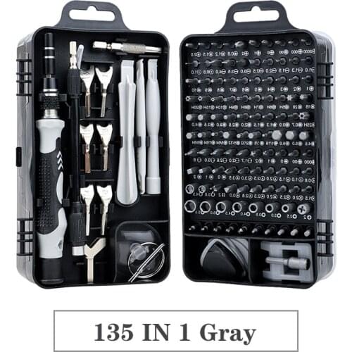 135 in 1 S2 Screwdriver Set of Screw Driver Bit Set Multi-function Precision Mobile Phone Repair Device Hand Tools Kit Torx Hex