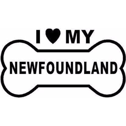 12.5cm*7cm Character Dog Bone I Love My Newfoundland Window Stickers Accessories car styling C5-1224
