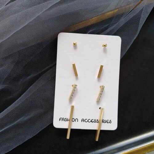 New Fashion Silver Color CZ Crystal Zircon Stud Earrings for Women Piercing Earings Fine Jewelry pendientes