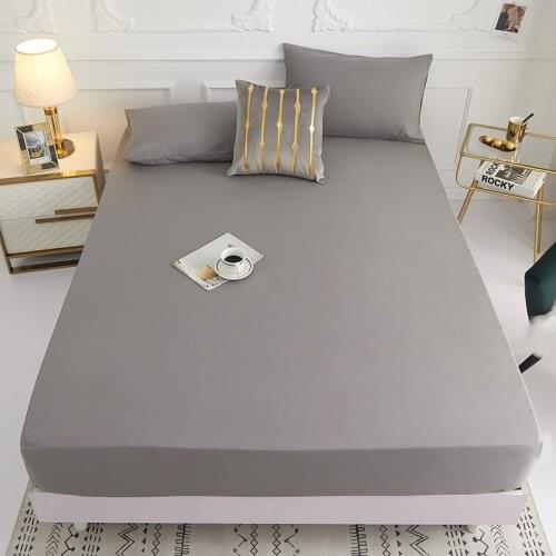 New Product 1pc 100%Polyester Solid Fitted Sheet Mattress Cover Four Corners With Elastic Band Bed Sheet(need order pillowcases)
