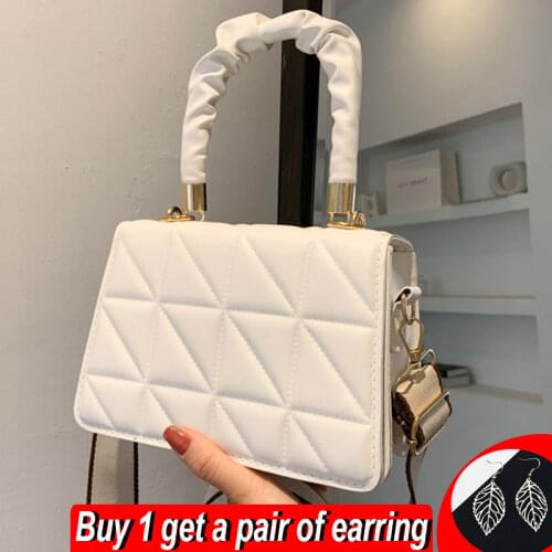 Luxury Small Square Bag for Women PU Leather Crossbody Bag Designer Messenger Handbag and Purse Designer Lace Handle Purse Bolsa
