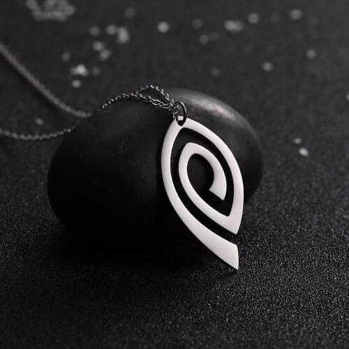Skyrim Simple Swirl Stainless Steel Pendant Necklaces Fashion Silver Color Choker Necklace Women Statement Jewelry Gift