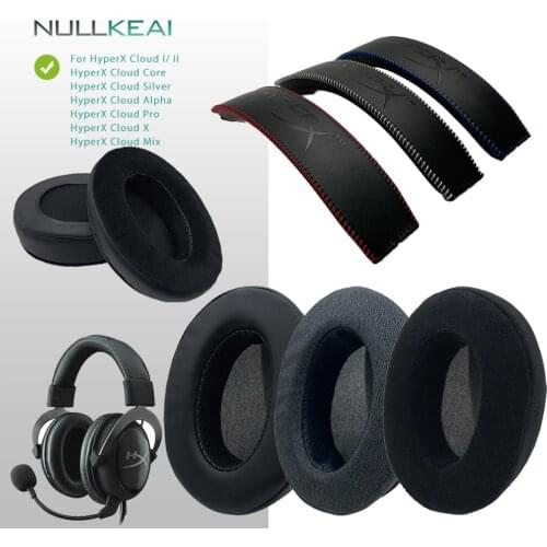 NULLKEAI Replacement Earpads For HyperX Cloud I II,Core,Silver,Alpha Cloud Pro, Mix,Cloud X Upgraded Comfy Cushion