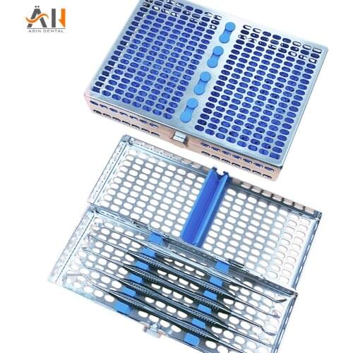 Dental Sterilization Autoclave Cassette Tray Box Rack Rubber Linker Instrument Clinic Dental Disinfection Holder Tool