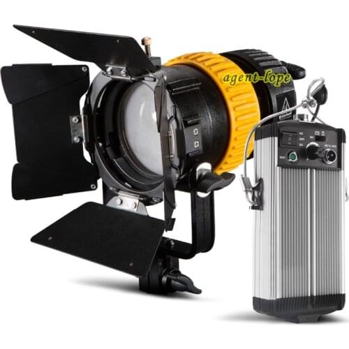 80W LED Spotlight focusable dimmable CRI93 Daylight 5600K+3200K Filter+V-mount