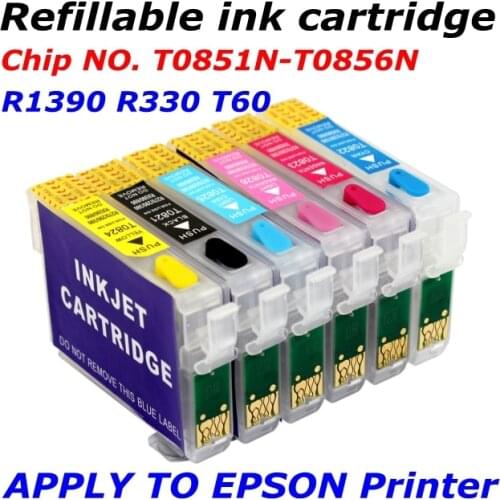 T0851N-T0856N Auto reset chipr R330 R1390 T60 Refillable ink cartridge for printer cartridge