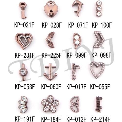 TDIYJ New Love Heart 16 Kinds Coffee Charm Keeper for 10mm Stainless Steel Keeper Mesh Bracelet for Women Charms Bracelets