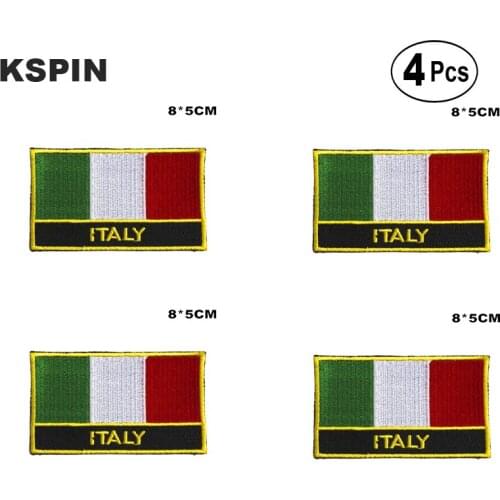 Italy Rectangular Shape Flag Iron on Saw on Patches Embroidered Flag Patches National Flag Patches for Clothing